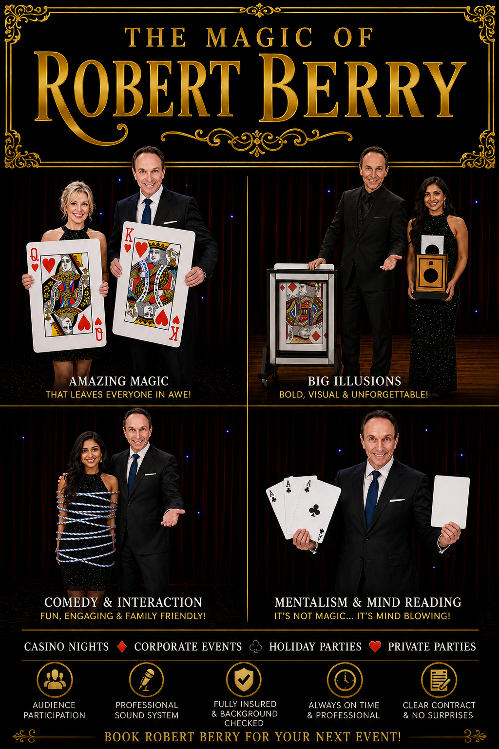 The Magic of Robert Berry — Amazing Magic, Big Illusions, Comedy & Interaction, Mentalism & Mind Reading